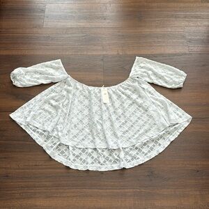 Karma for a Cure NWT sheer off shoulder cropped Top .